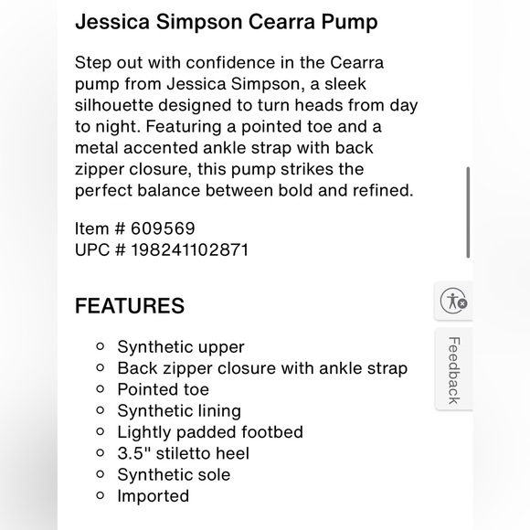 Jessica Simpson Elegant Black Stiletto Heels with Gold Accent 10 heel - Picture 5 of 11